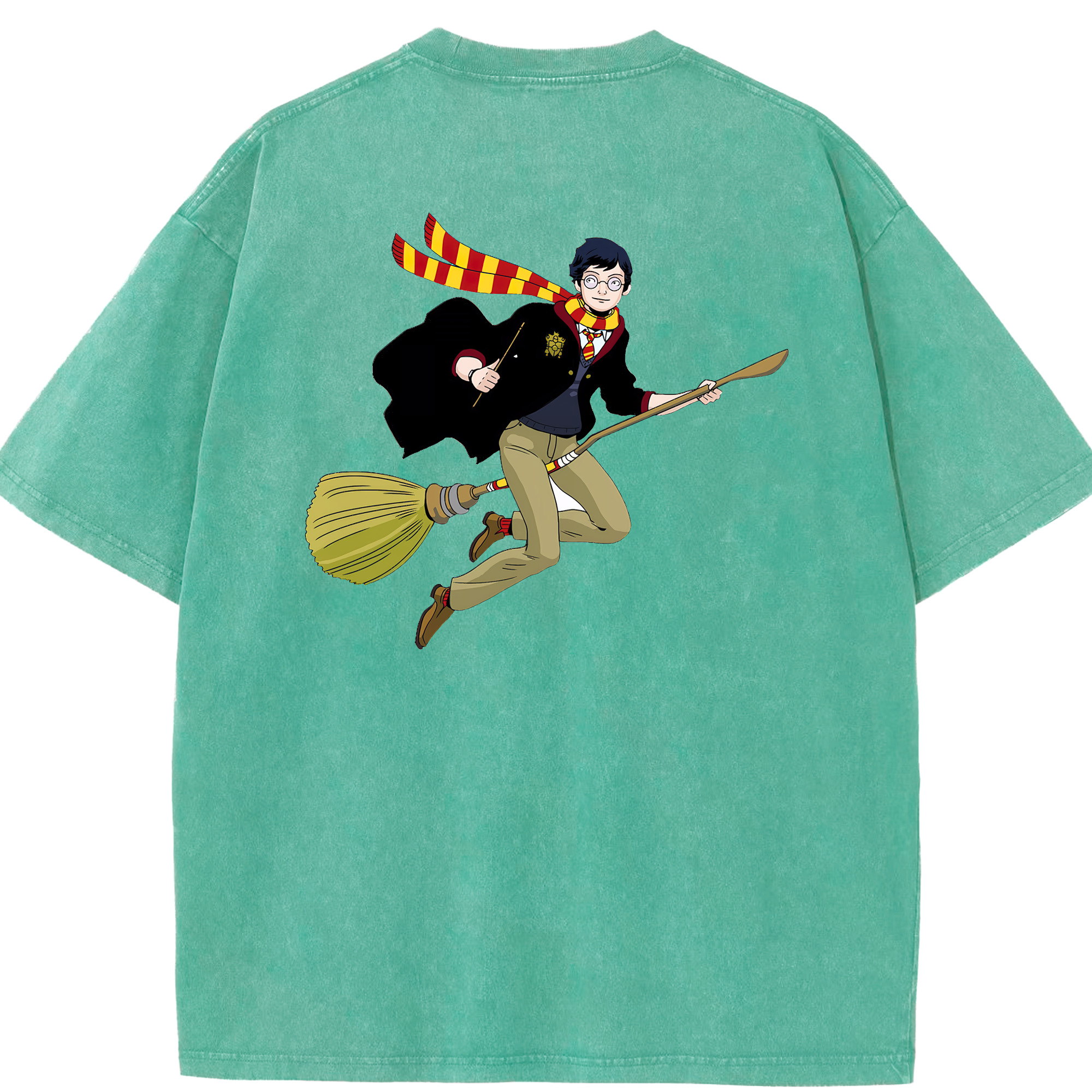 （画像用） Harry Potter ハリー・ポッターシリーズ 綿100% ヴィンテージ風 半袖Tシャツ（背面プリント）
